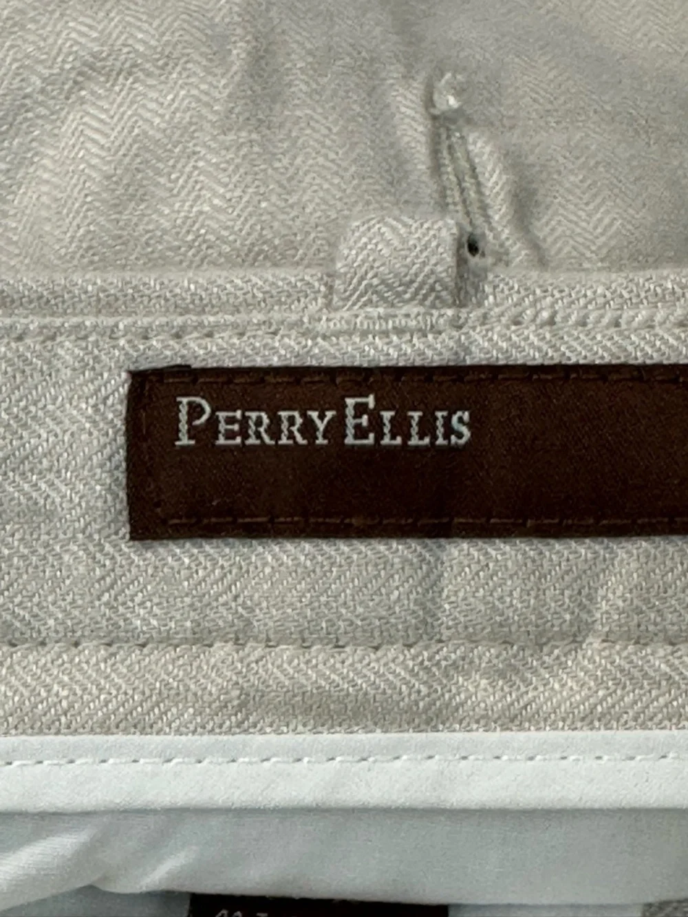 Perry Ellis Men's Linen Cotton Blend Classic Fit Pants 40/32 Natural Beige Flat
